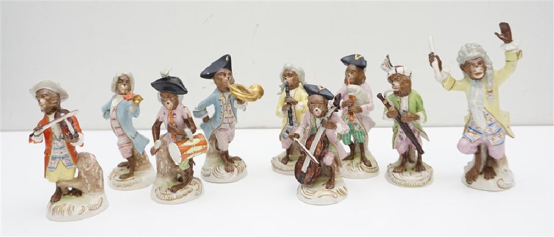 9 PC GERMAN PORCELAIN MONKEY BAND (1 of 10)
