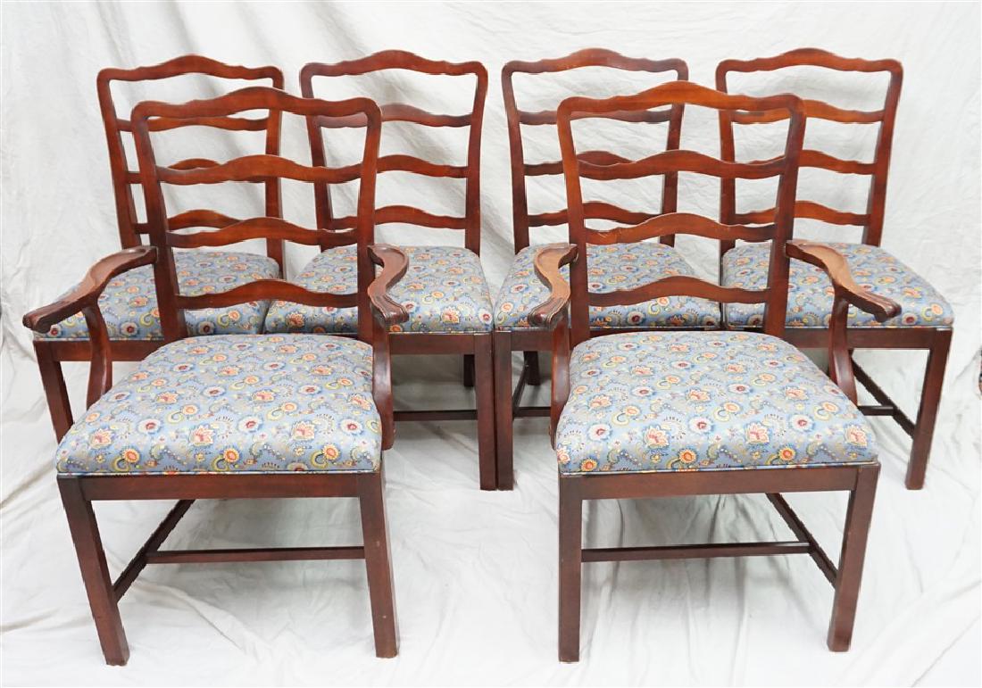 6 CHIPPENDALE STYLE LADDERBACK DINING CHAIRS (1 of 8)