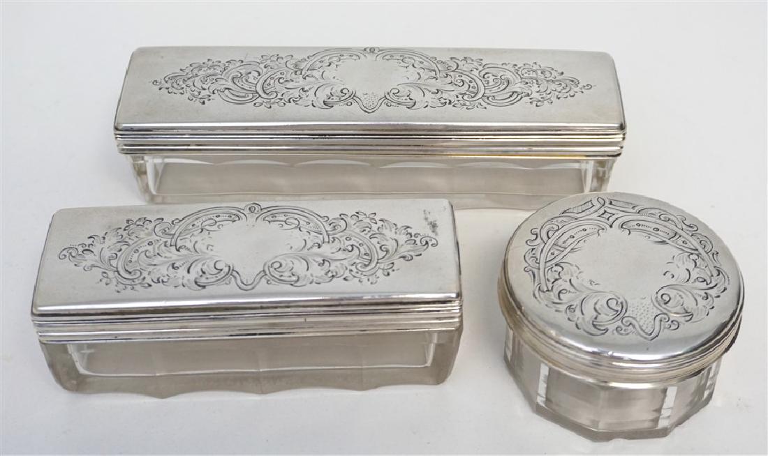 3 Pc 19th c. RUSSIAN SILVER DRESSER SET (1 of 8)