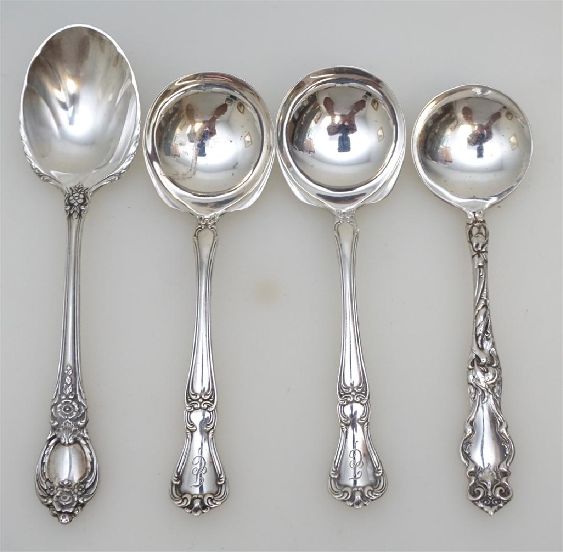 4 ANTIQUE STERLING SILVER SPOONS