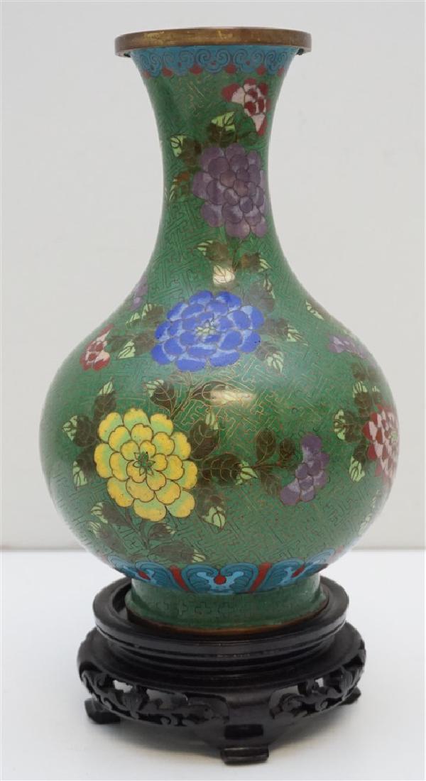 CHINESE CLOISONNE VASE WITH STAND (1 of 9)