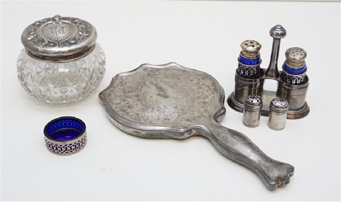 6 Pc SILVERPLATE & STERLING DRESSER JAR - SALTS (1 of 9)