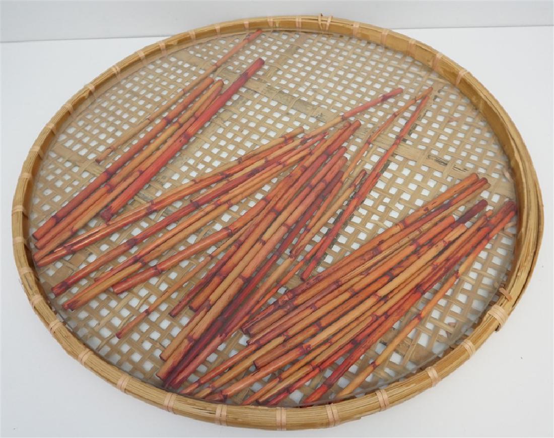 LARGE CHINESE BAMBOO SIEVE W GLASS (1 of 6)