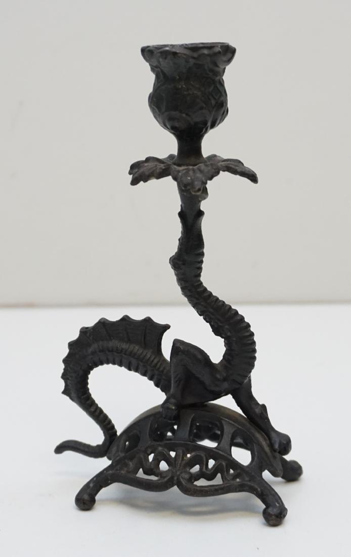 VICTORIAN CAST IRON CANDLESTICK (1 of 9)