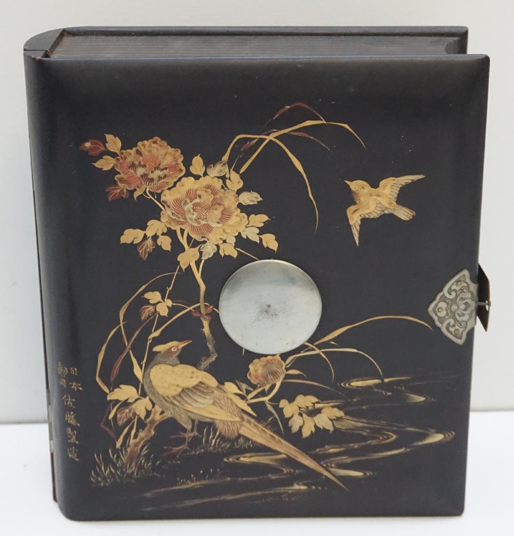 JAPANESE BLACK LACQUER HIRAMAKI-E BOX (1 of 8)