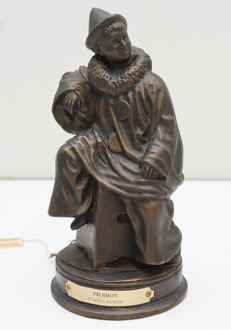 RENOIR'S PEIRROT CLOWN BRONZE SCULPTURE (1 of 8)