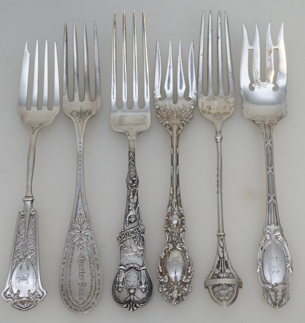 6 STERLING SILVER ANTIQUE FORKS (1 of 6)