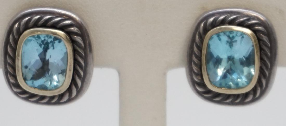 DAVID YURMAN BLUE TOPAZ EARRINGS (14.10 GRAMS) (1 of 5)