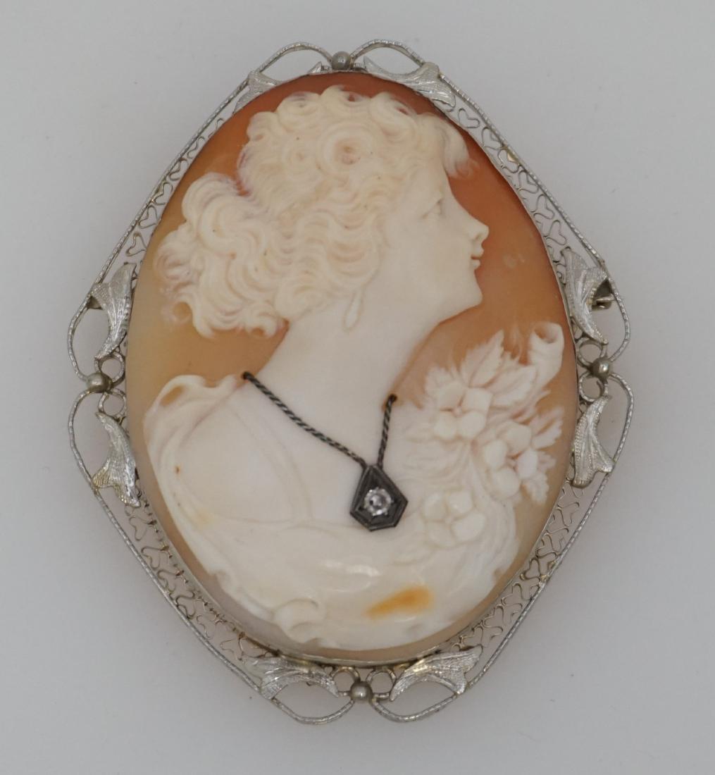 14KT WHITE GOLD CAMEO (16.00 GRAMS) (1 of 5)