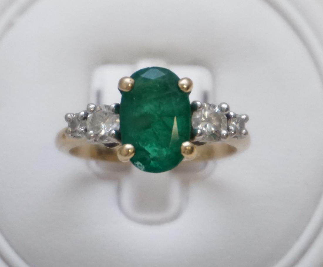 EMERALD & DIAMOND RING (SIZE 6.75) (1 of 6)