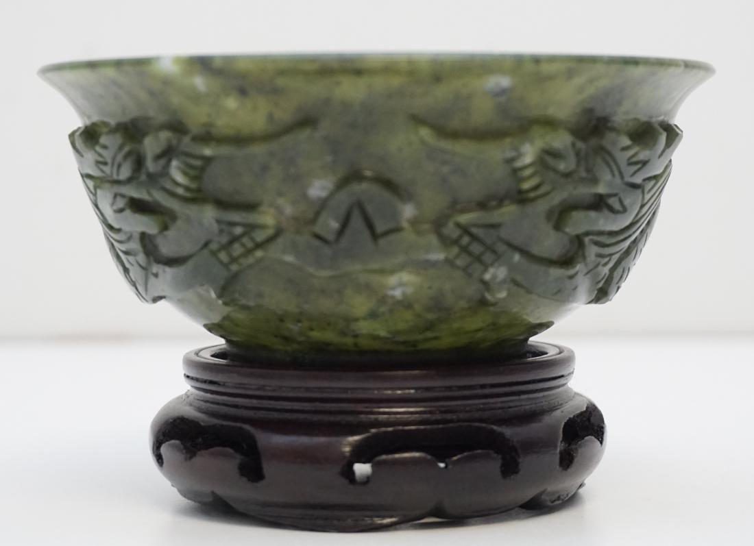 CARVED SPINACH JADE BOWL