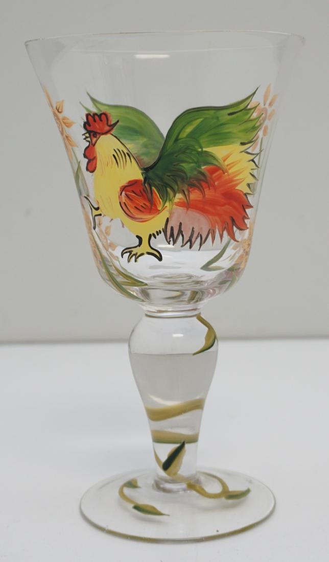 13 HAND PAINTED ROOSTER GOBLETS (1 of 9)