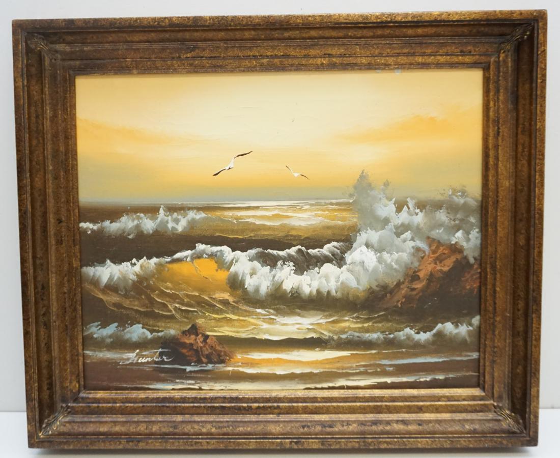 COASTAL BEACH SCENE OIL ON CANVAS (1 of 8)