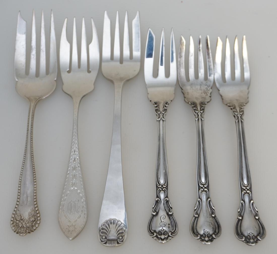 6 ANTIQUE AMERICAN STERLING FORKS