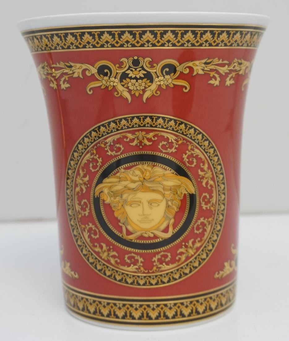 VERSACE MEDUSA PORCELAIN VASE: Rosenthal Versace "Medusa" Red Collection Porcelain Vase - 7" high and 6 3/8"on diameter. The Vase is from the Medusa Red Collection designed by Gianni Versace. The vase is in excellent condition, no