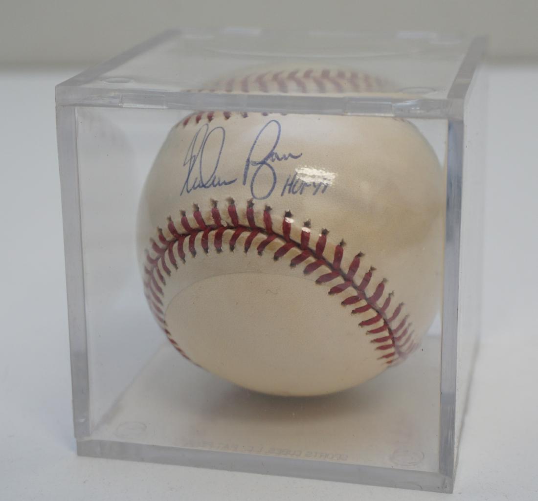 NOLAN RYAN AUTOGRAPHED BASEBALL: Nolan Ryan Autographed MLB Baseball w/COA Steiner hologram. Lynn Nolan Ryan Jr. (born January 31, 1947), nicknamed The Ryan Express, is a former Major League Baseball (MLB) pitcher and a previous chie