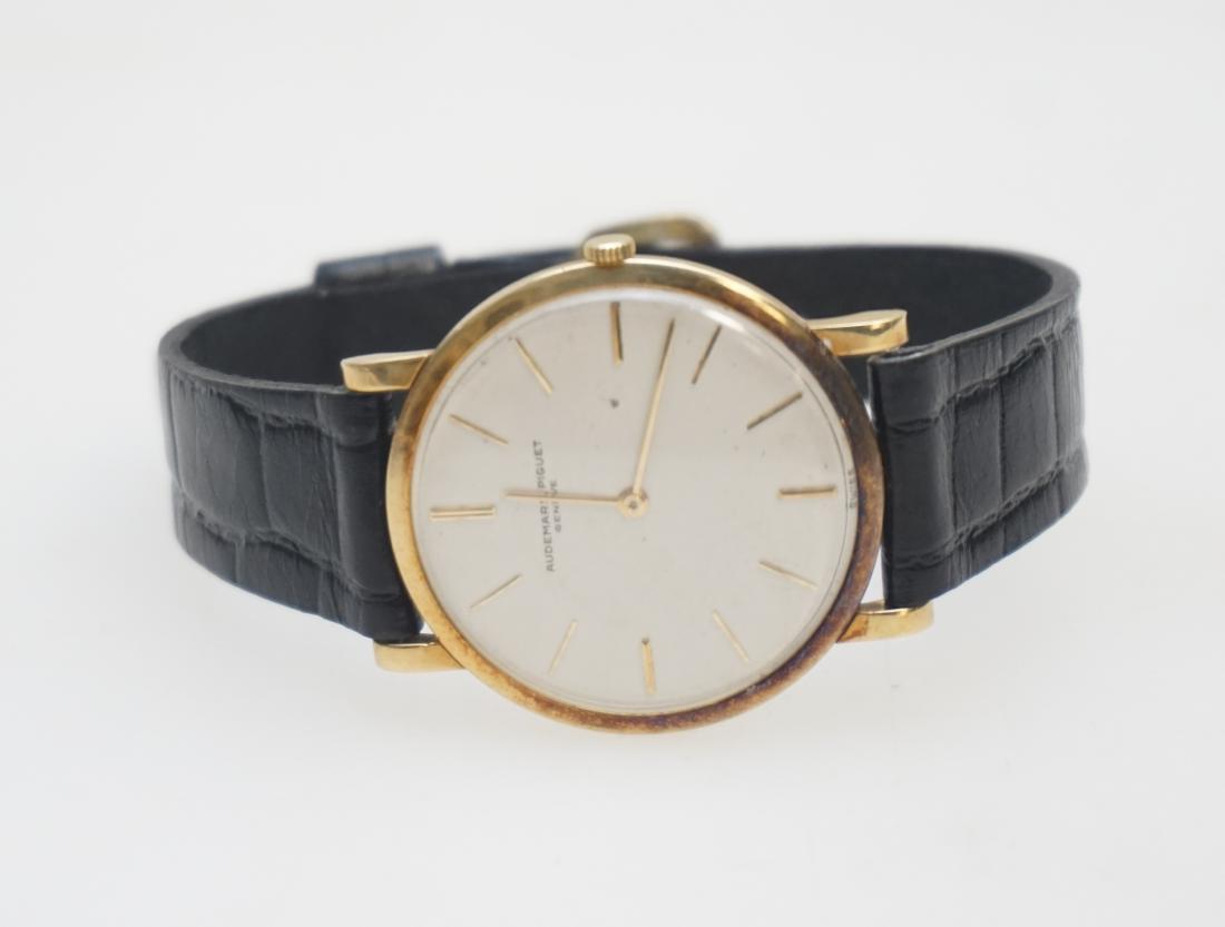 AUDEMARS PIGUET 18K YELLOW GOLD WRISTWATCH: Vintage Gentlemans Audemars Piguet 18k Yellow Gold Wrist Watch c. 1960s. Alligator leather band. The watch is working. Audemars Piguet is known for it's superior mechanical watches and is one of the o