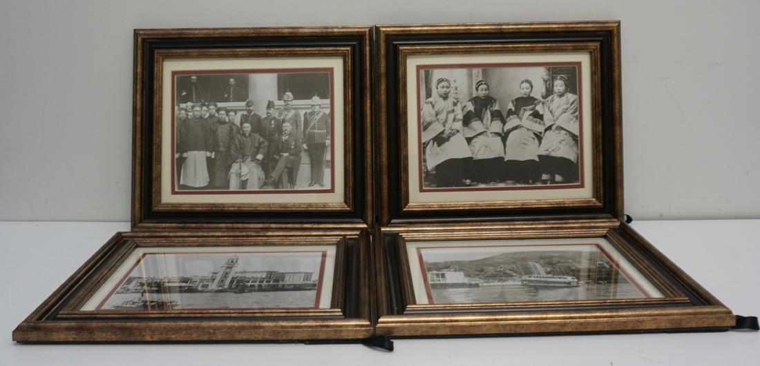 4 FRAMED VINTAGE CHINESE PHOTOGRAPHS: Four Framed Vintage Chinese / Hong Kong Photographs. 1- Li Hung Chang with Sir Henry Blake. 2-The Star Ferry, Hong Kong. 3- Group of Chinese Women with bound feet. 4- The Peninsular Hotel at Tsim Sha 