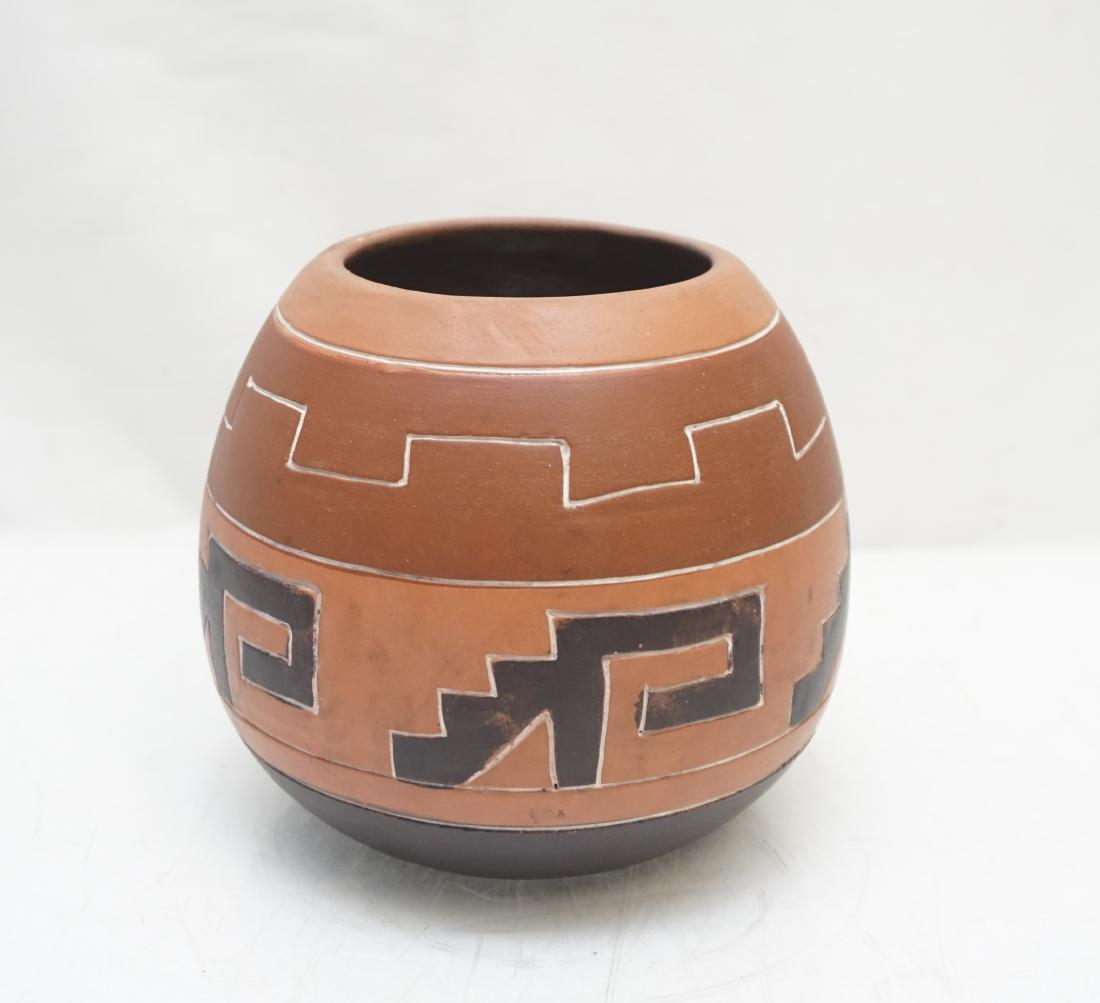 VINTAGE SOUTHWEST NATIVE AMERICAN POT: Vintage 20th c. Southwestern Native American Pot. Purchased in New Mexico. Measures 5"x5"x5 1/2". Weight 1 pd 9 oz. PROVENANCE: A Private Charleston SC Estate.