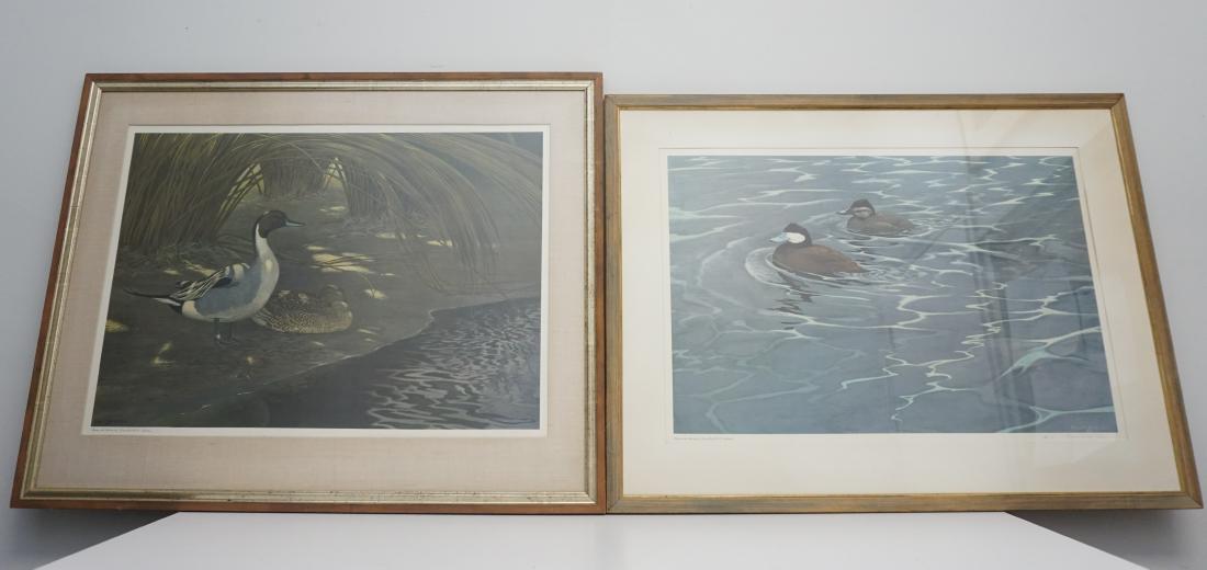 2 ROBERT VERITY CLEM (1933-2010) LITHOS: Two Robert Verity Clem (1933-2010) Offset Lithographs. Both good quality, printed in the Netherlands. Blue Bill Ducks #113/200 and Pintail Ducks. Both are pencil signed by the artist. Frames and matte