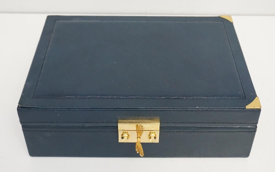 ROLEX JEWELRY BOX CROWN KEY: Genuine Vintage Rolex Crown Collection Watch Jewelry Box Case with Crown Key. Lather box with inner removable tray and compartments for rings, necklaces, bracelets, earrings, and watches; includes gol