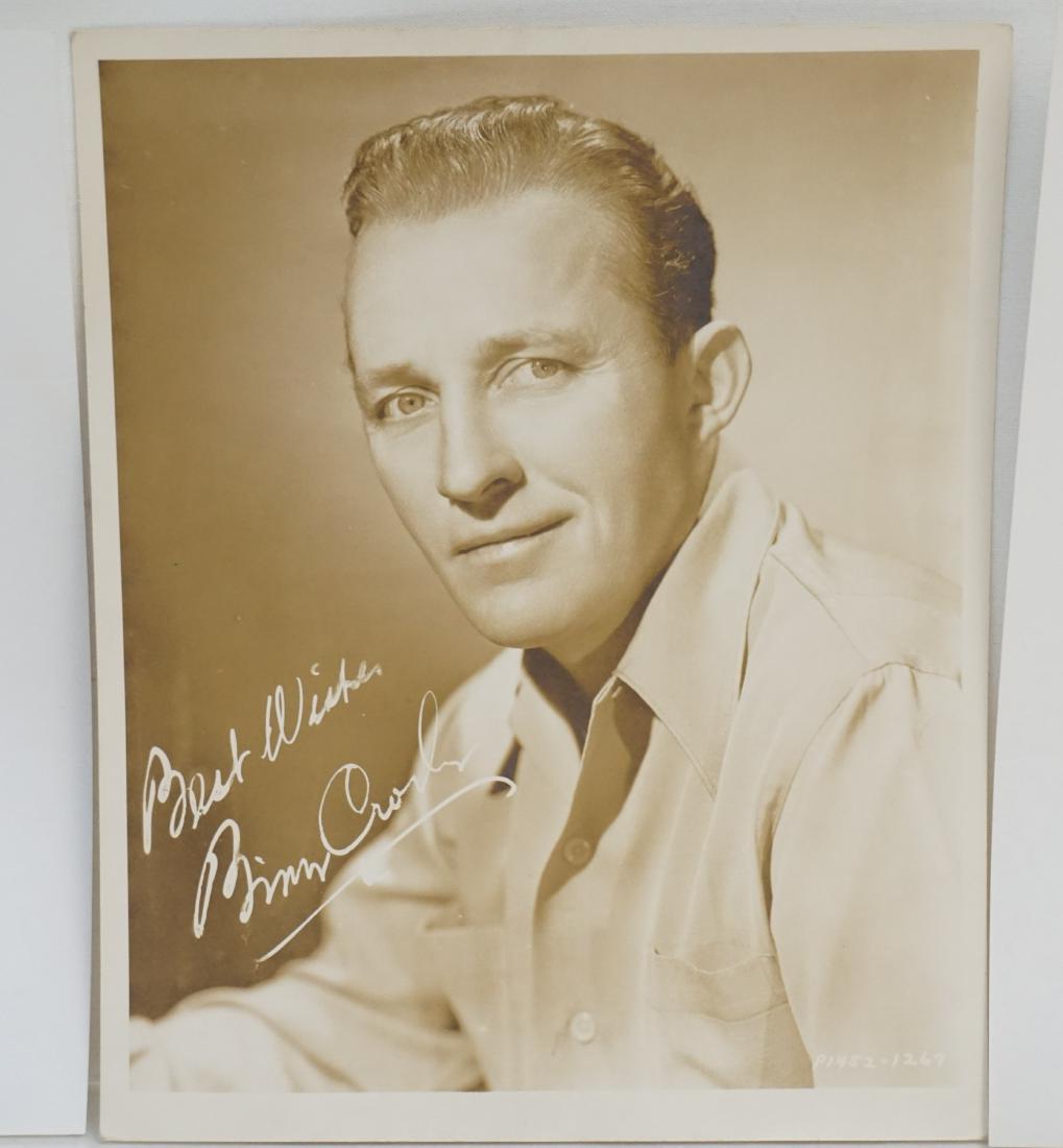 BING CROSBY LETTER & AUTOGRAPHED PHOTO: An autographed photo of Bing Crosby and a interesting 2 page letter that is personally signed in blue ink by Bing Crosby. The letter is on his personal stationary and addresses some conservation effor