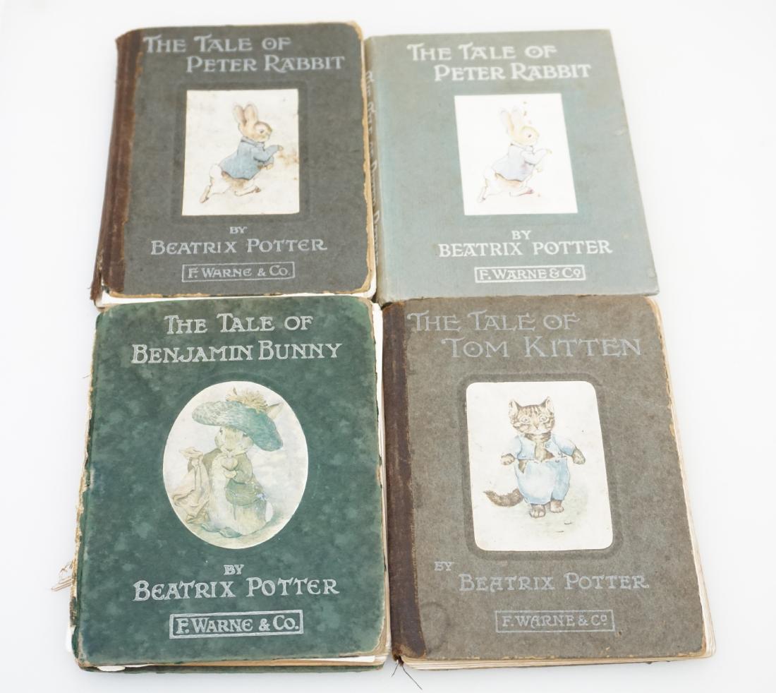 4 ANTIQUE F. WARNE BEATRIX POTTER BOOKS: 4 Antique F. Warne & Co. Beatrix Potter Books. Frederick Warne & Co is a British publisher famous for children's books, particularly those of Beatrix Potter, and for its Observer's Books which have ga