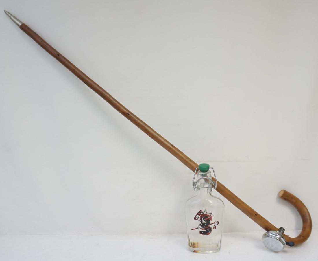 VINTAGE CANE W BIKE BELL + BOTTLE (1 of 9)