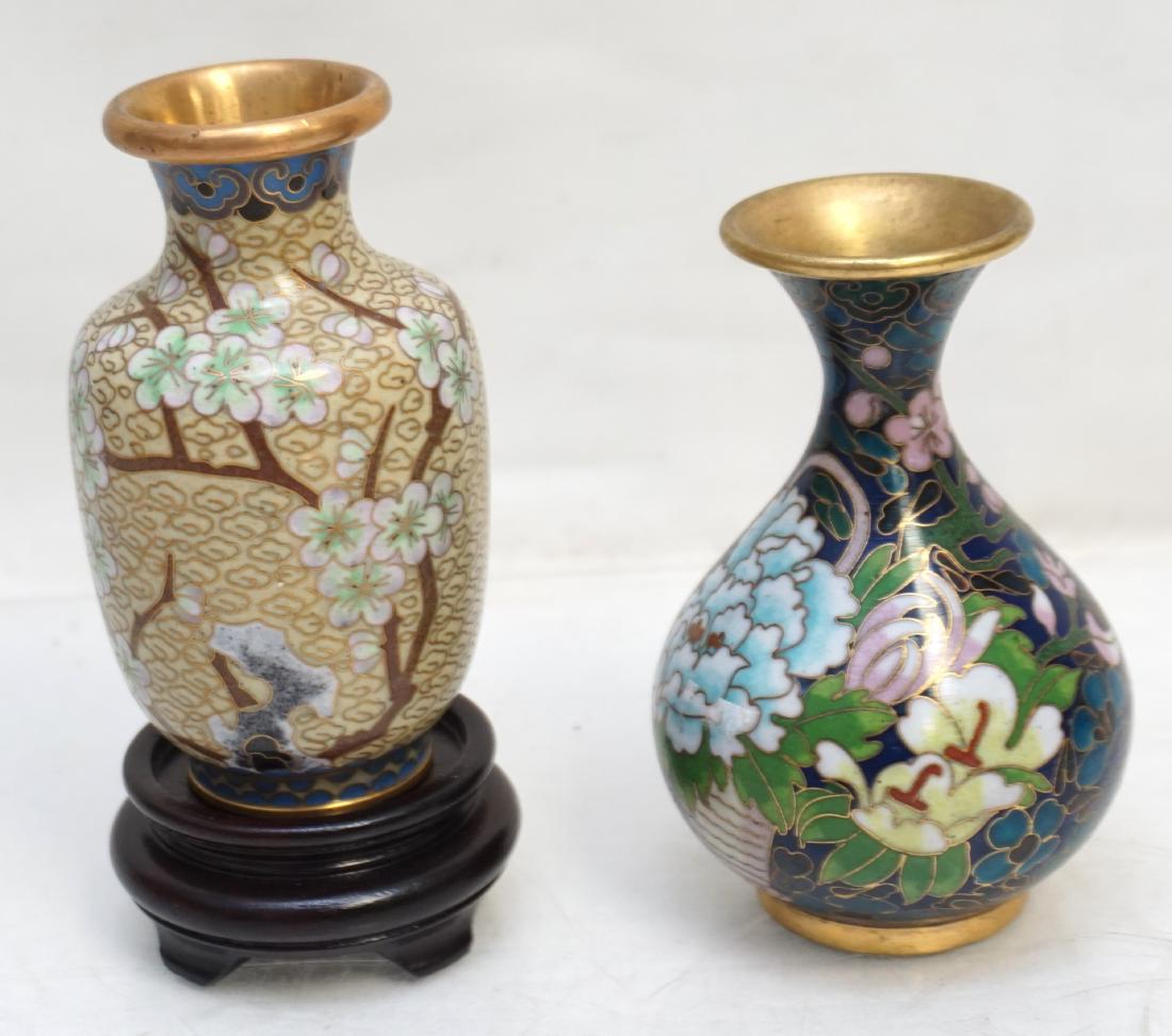 2 SMALL CLOISONNE VASES (1 of 8)