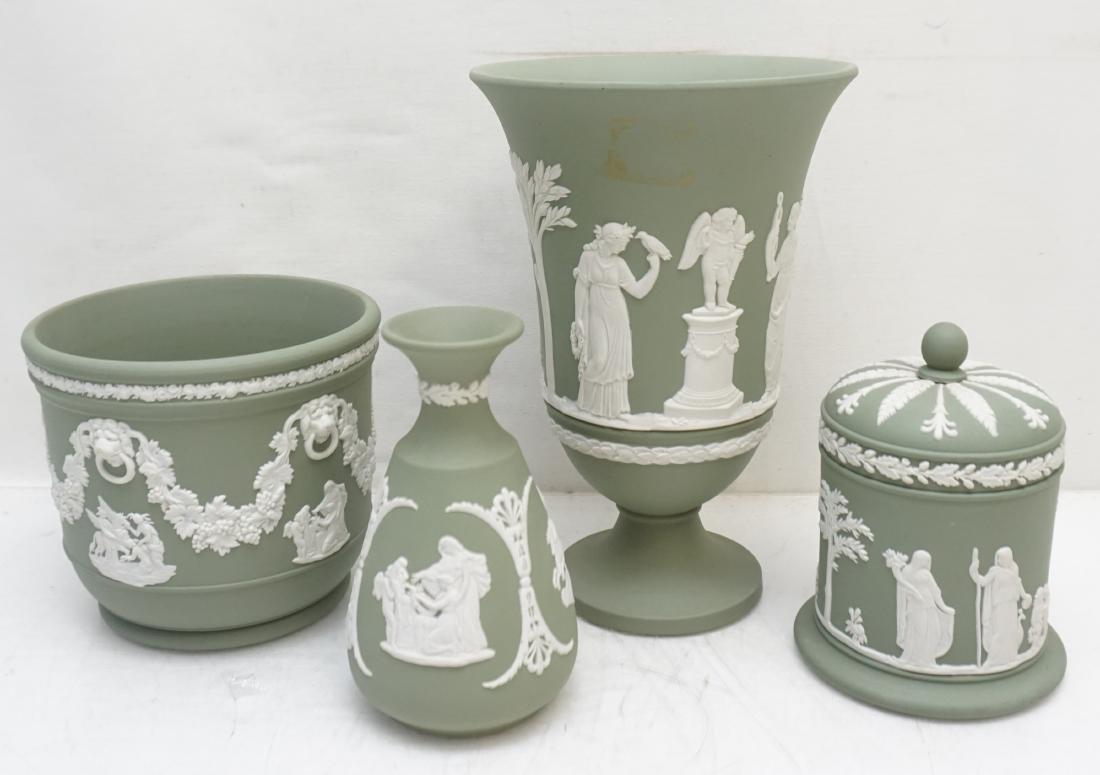 4 PC WEDGWOOD GREEN JASPERWARE (1 of 12)