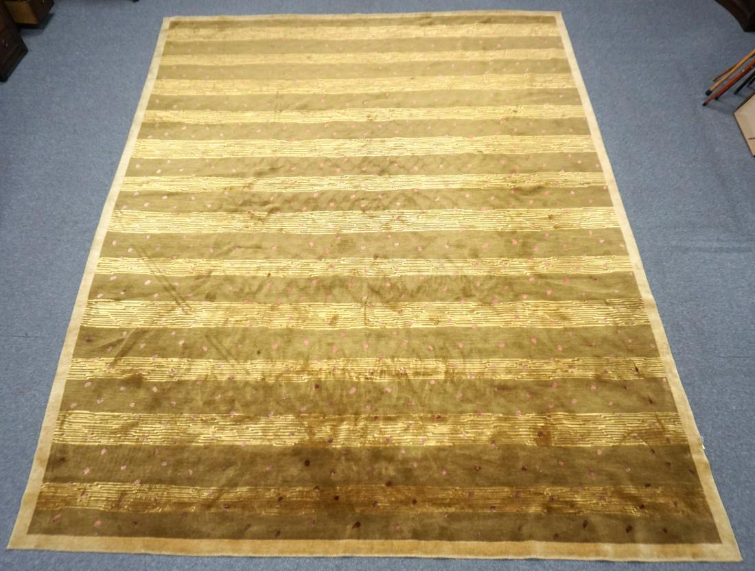 LARGE TIBETAN SILK WOOL RUG (1 of 8)