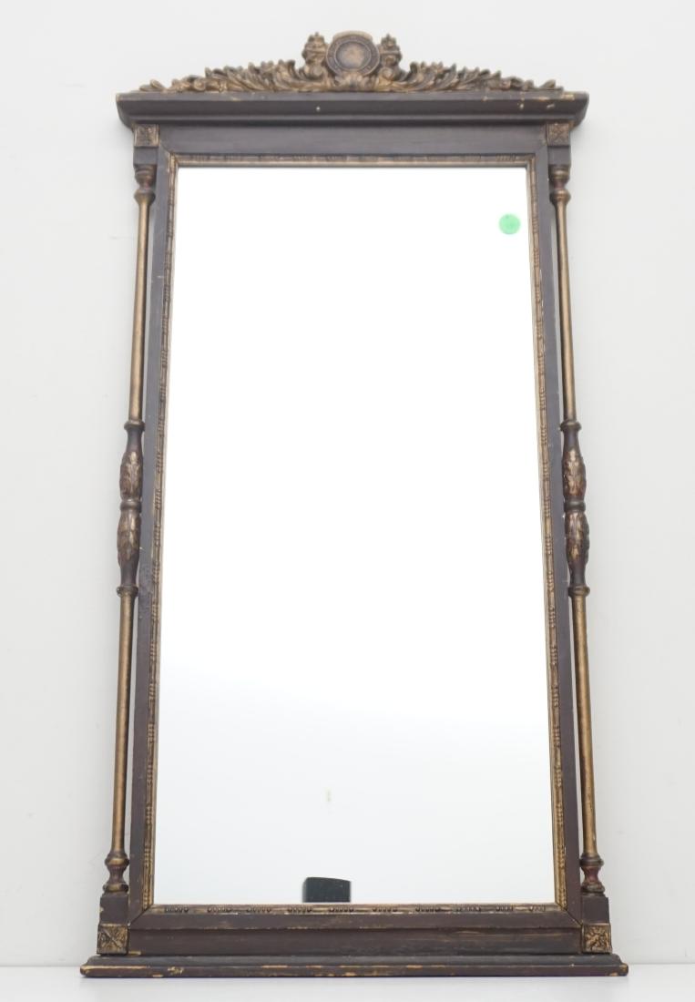 ANTIQUE CARVED WOOD MIRROR (1 of 8)