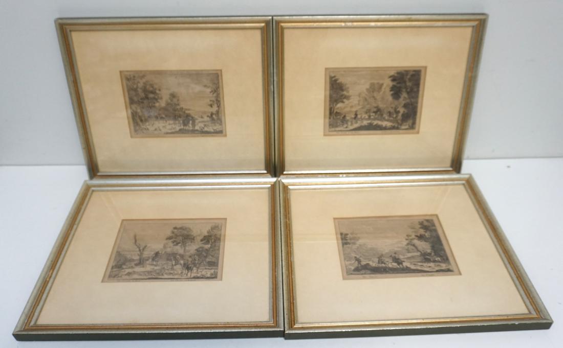 4 18th C HUNT ENGRAVINGS (1 of 8)