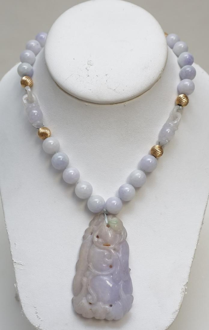 14K LAVENDER JADE PENDANT NECKLACE (1 of 6)