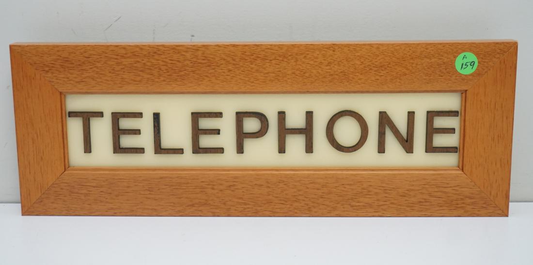 VINTAGE 1930S TELEPHONE SIGN (1 of 5)