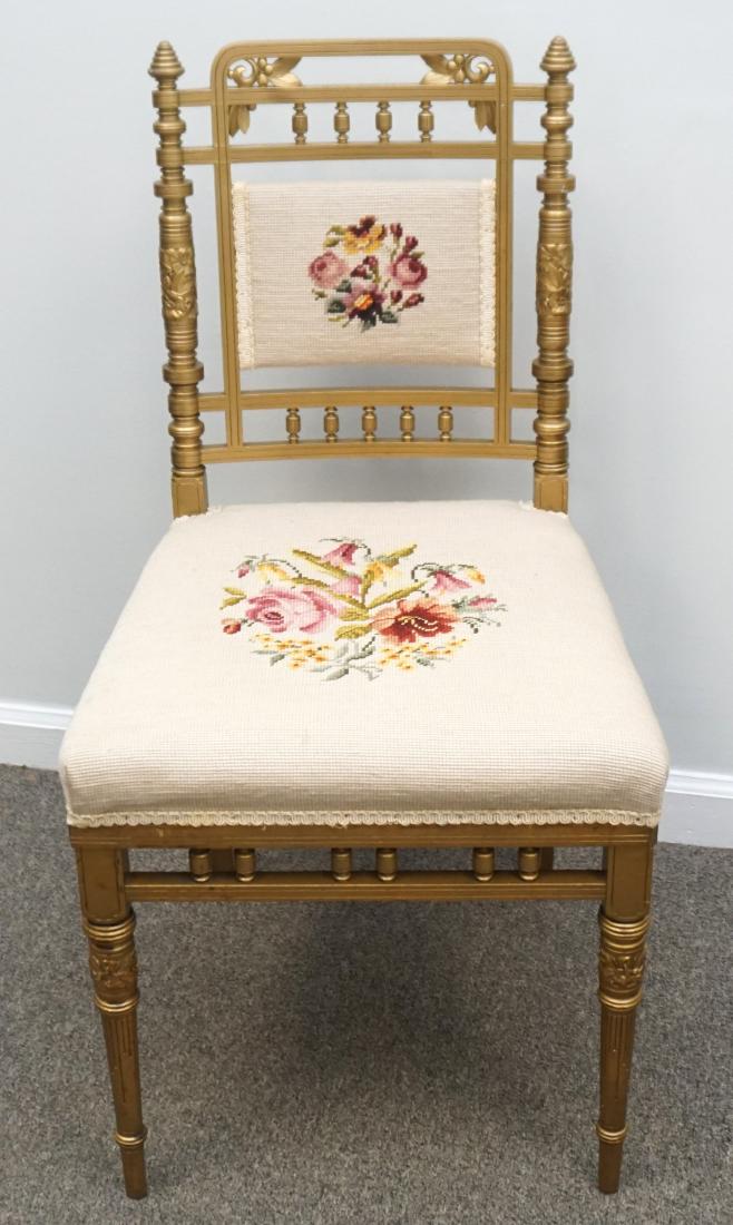 LOUIS XVI NEEDLEPOINT SIDE CHAIR (1 of 9)