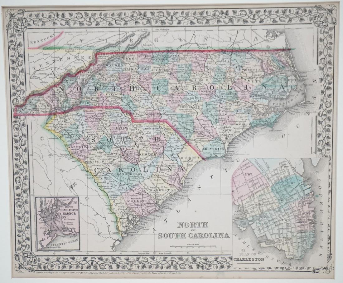 1867 NORTH + SOUTH CAROLINA MAP (1 of 8)