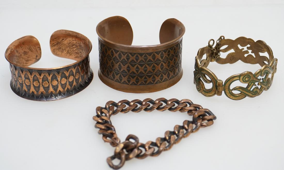 4 SCANDINAVIAN MID CENTURY BRONZE + COPPER BRACELETS (1 of 6)