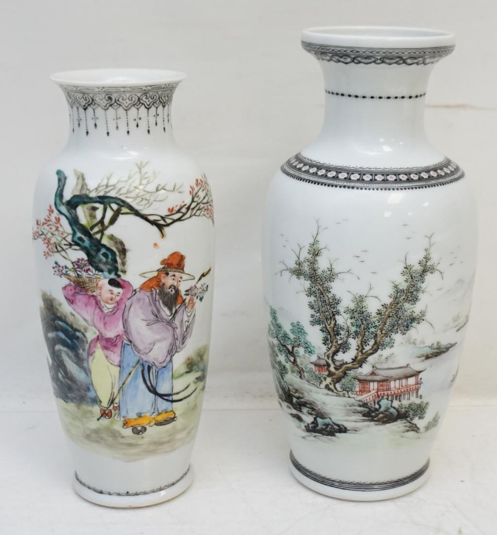 2 CHINESE VASES HAND PAINTED (1 of 9)