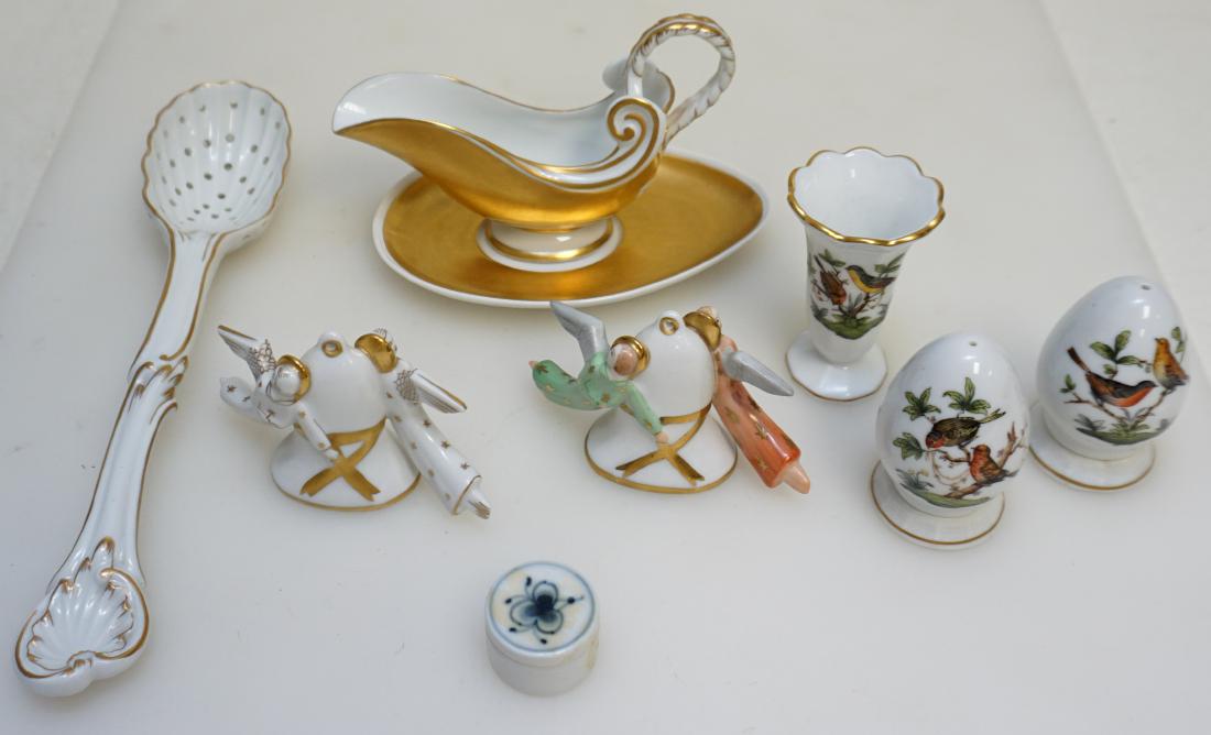 7 PC PORCELAIN HEREND + MEISSEN + (1 of 12)