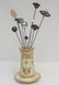 10 ANTIQUE HAT PINS + HOLDER