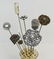 10 ANTIQUE HAT PINS + HOLDER - 3