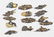 14 ANTIQUE BRONZE GILT JAPANESE MENUKI