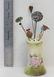 10 ANTIQUE HAT PINS + HOLDER - 6