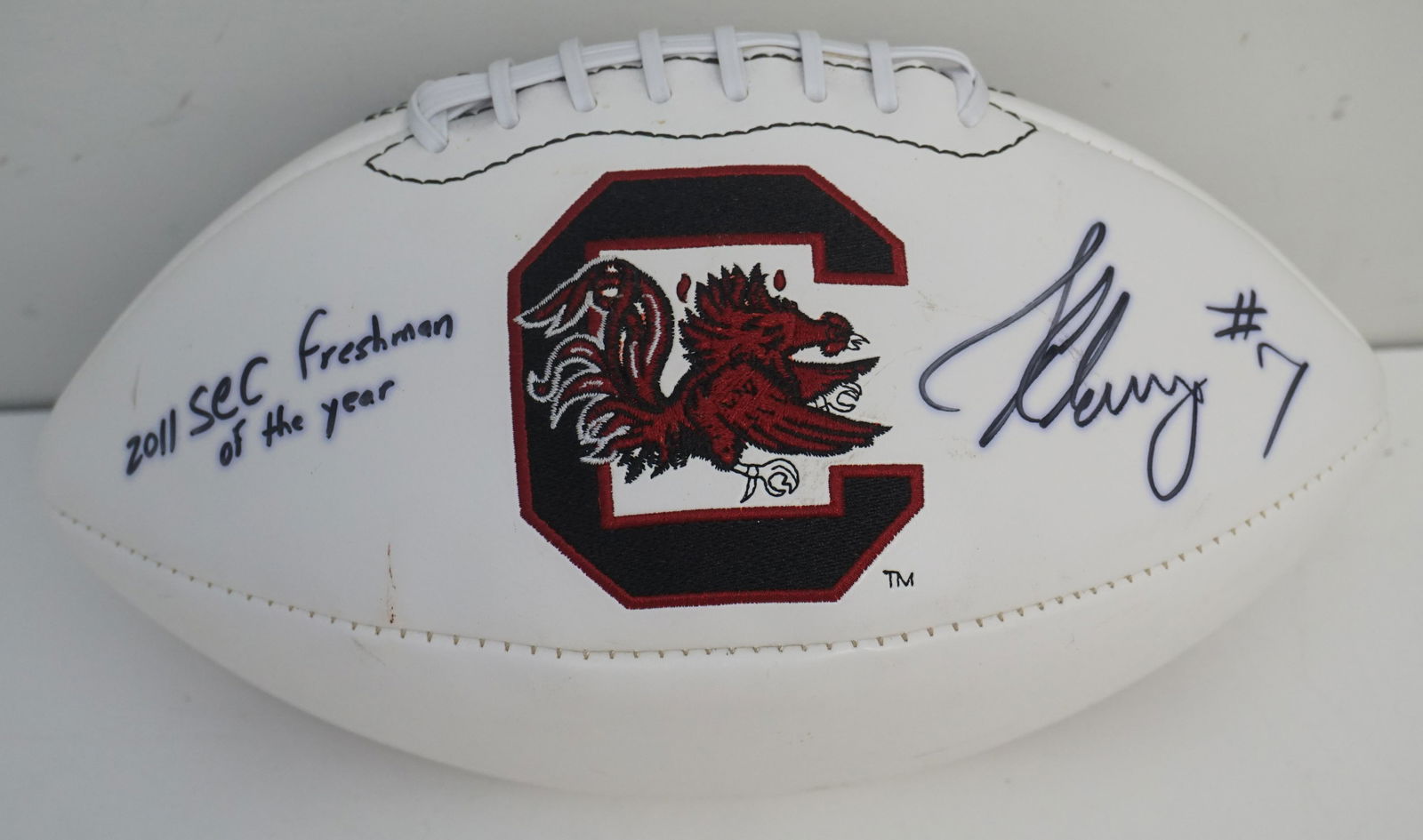 JADEVEON CLOWNEY USC AUTOGRAPHED FOOTBALL (1 of 6)
