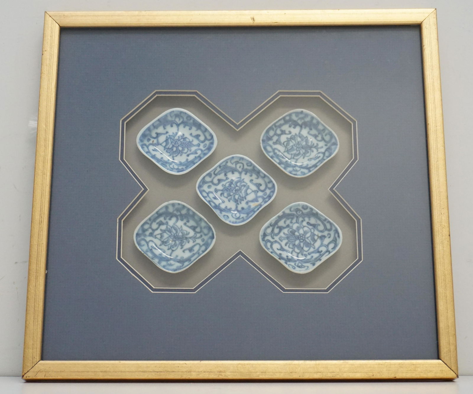 FRAMED QING DYNASTY BLUE & WHITE DISHES (1 of 7)