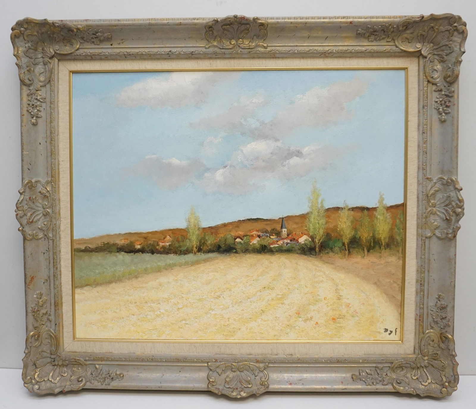 MARCEL DYF (1899-1985) BRITTANY LANDSCAPE: Original Oil on Canvas Marcel Dyf "Brittany Landscape with Village". Signed by the artist lower right. Purchased at the Omell Galleries at 6 Duke Street, St. James, London. Framed by the gallery in Wo