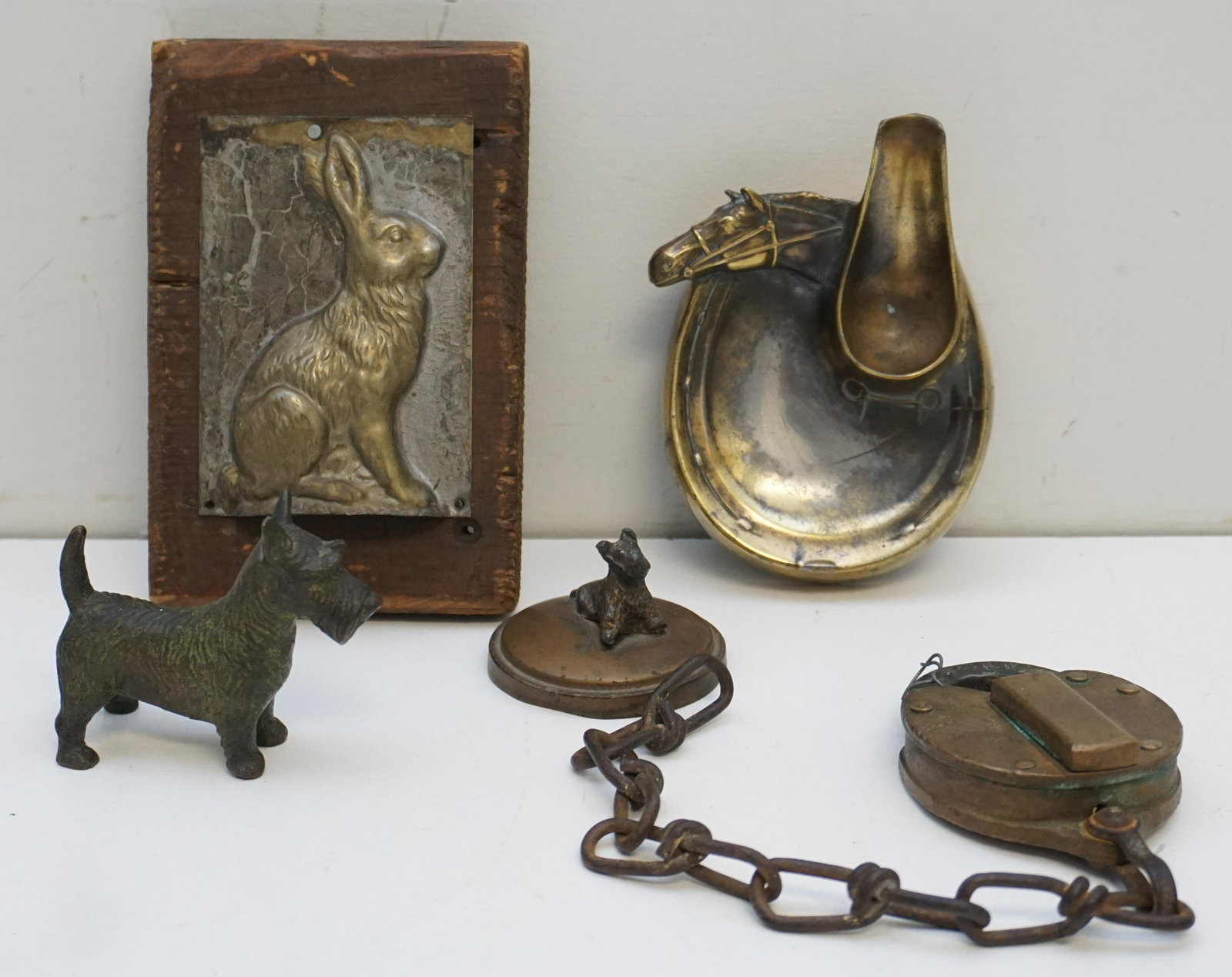 5 pc METAL MOSELIO BRONZE DOG + (1 of 12)