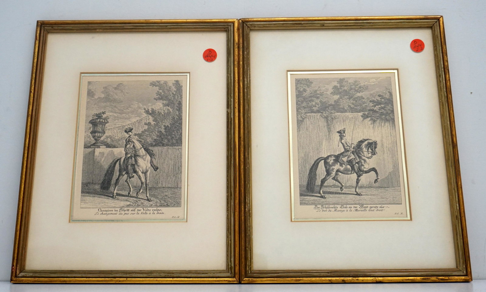 2 JOHANN ELIAS RIDINGER EQUESTRIAN ENGRAVINGS (1 of 7)