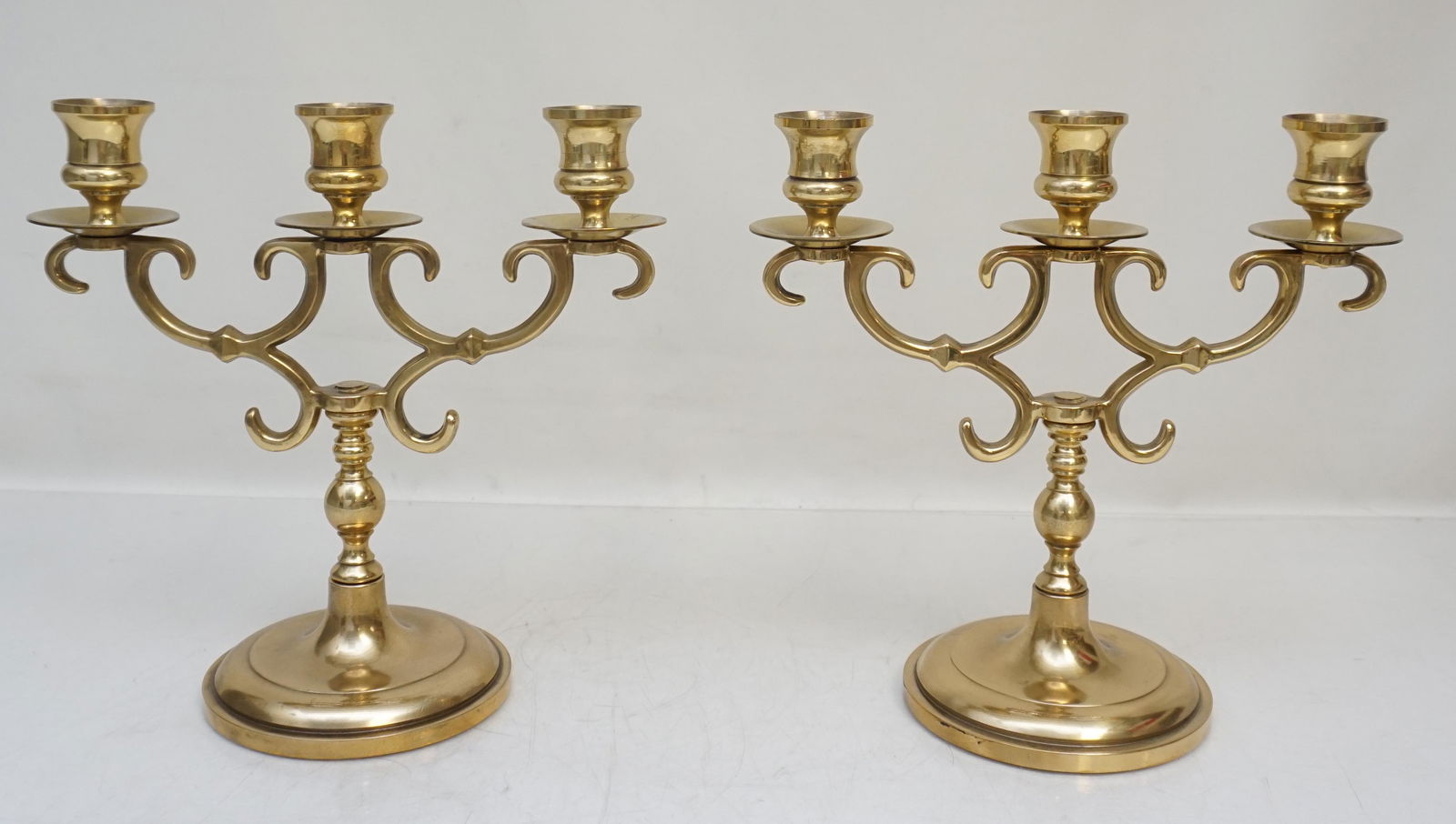 PAIR BALDWIN BRASS CANDELABRA (1 of 7)
